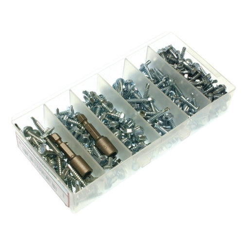 Metallics 8--10 Hex Washer Head Tapping Screw D-Pt Kit Steel-Zinc-1 Per Pack (TEKDK1)