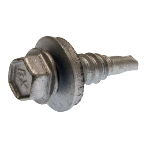 Metallics 1/4-14 X 7/8 Inch Hex Washer Head Drill Screw 5/16 Inch No.1 Drill Point Corrosion Resistant Finish With Bonded Washer-50 Per Jar (TXW1478)