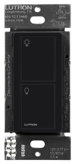 Lutron 2-Button Pico Line-Powered Wireless Control 120-277V Line Voltage With Light Icons Black (PJL-2B-GBL-L01)