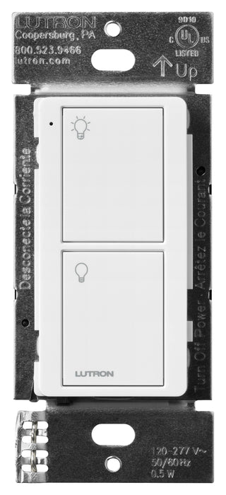 Lutron 2-Button Pico Line-Powered Wireless Control 120-277V Line Voltage With Light Icons White (PJL-2B-GWH-L01)