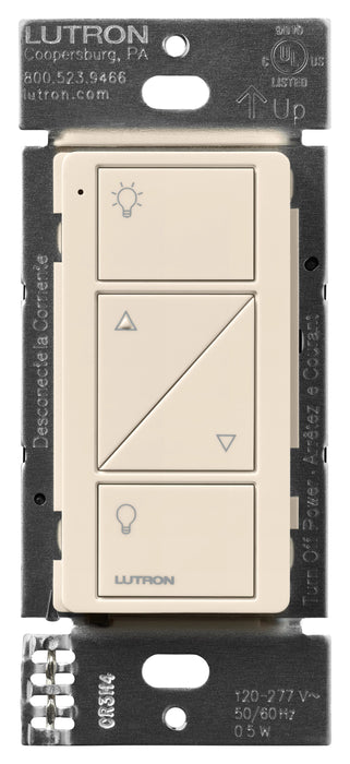 Lutron 2-Button With Raise/Lower Pico Line-Powered Wireless Control 120-277V Line Voltage With Light Icons Light Almond (PJL-2BRL-GLA-L01)