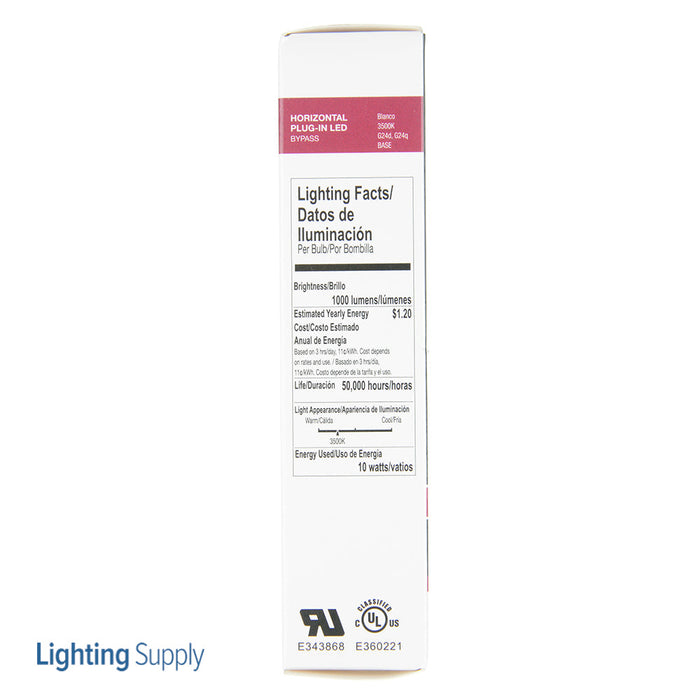 Halco PL10H/835/BYP/LED 10W LED 3500K 120-277V 82 CRI G24q/GX24q/G24d/GX24d Base Bulb (81144)