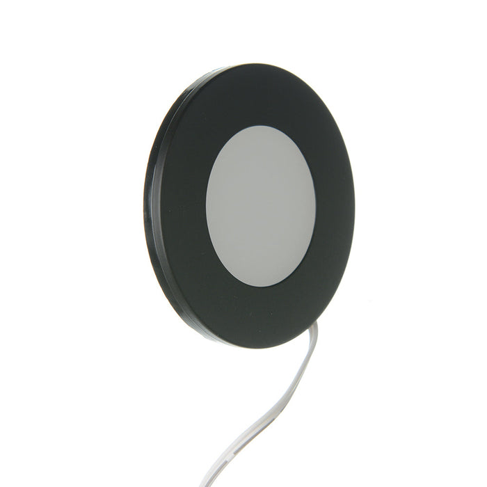 GM Lighting 24VDC Surface/Recess Mount LED Slim Puck 3000K Black (PL24V-30-B)