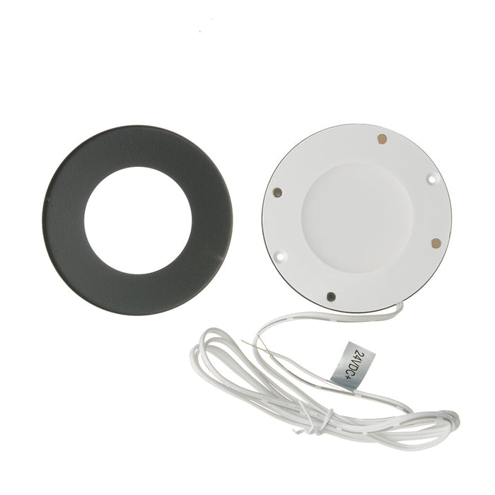GM Lighting 24VDC Surface/Recess Mount LED Slim Puck 3000K Black (PL24V-30-B)