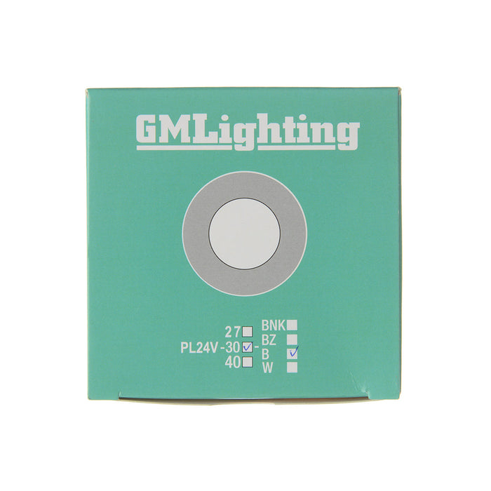 GM Lighting 24VDC Surface/Recess Mount LED Slim Puck 3000K Black (PL24V-30-B)