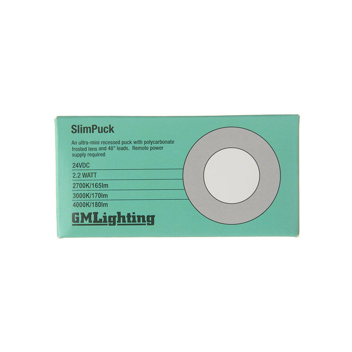 GM Lighting 24VDC Surface/Recess Mount LED Slim Puck 3000K Black (PL24V-30-B)