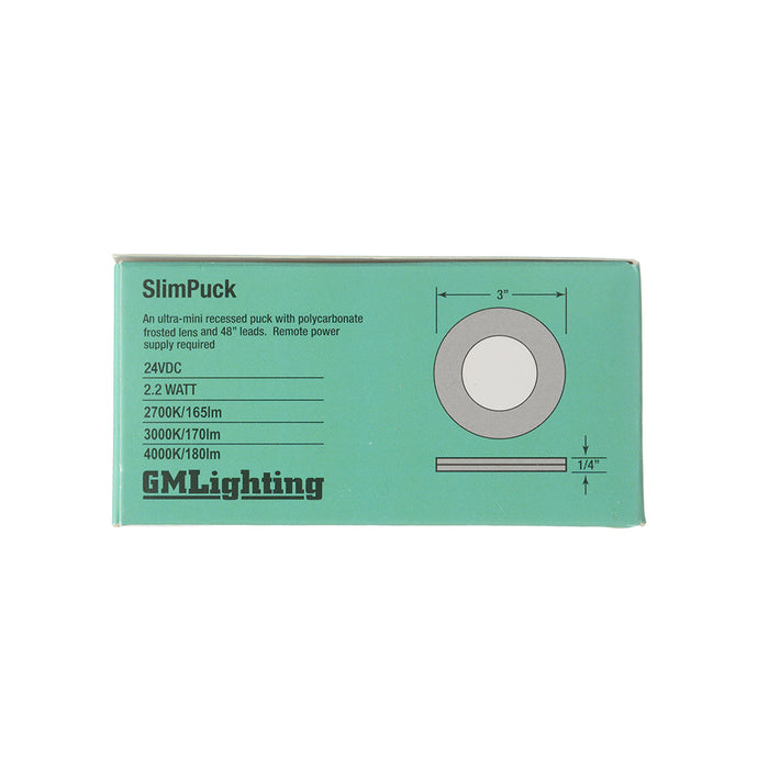 GM Lighting 24VDC Surface/Recess Mount LED Slim Puck 3000K Black (PL24V-30-B)