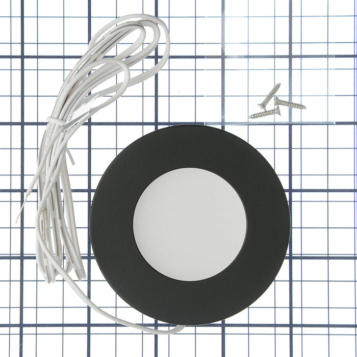 GM Lighting 24VDC Surface/Recess Mount LED Slim Puck 3000K Black (PL24V-30-B)