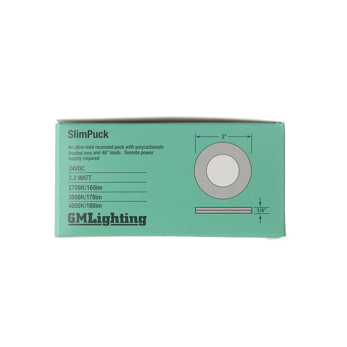 GM Lighting 24VDC Surface/Recess Mount LED Slim Puck 3000K White (PL24V-30-W)