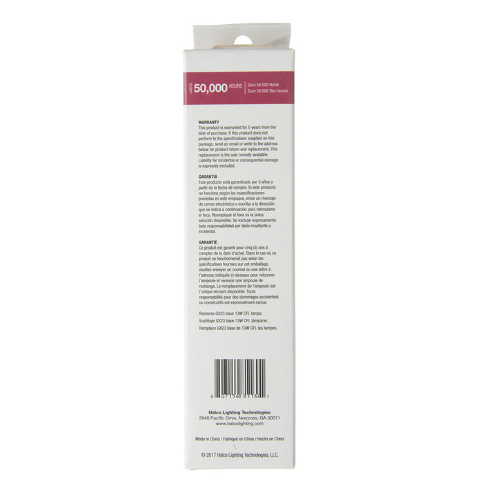 Halco PL6H/830/HYB/LED ProLED 6W LED 3000K 82 CRI Bi-Pin GX23 Plug-In Base Bulb (81160)