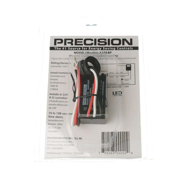 Precision Photo Control Lumatrol A Series With 3/8 Inch 18 NPS Threaded Stem (A105BP)