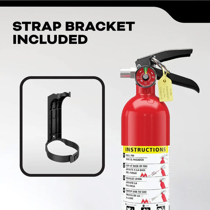 Kidde PRO-2.5MP-1 Pro 110 Fire Extinguisher 1-A:10-B:C 2.6 Pound With Metal Strap Bracket Rechargeable (21032138)