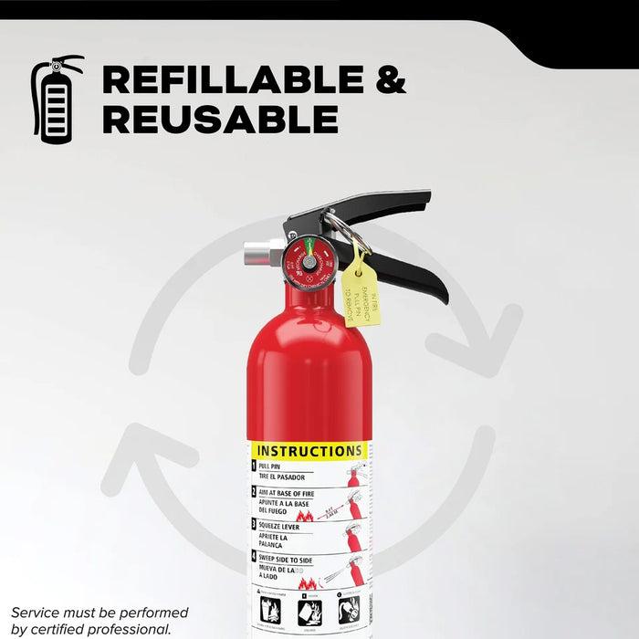 Kidde PRO-2.5MP-1 Pro 110 Fire Extinguisher 1-A:10-B:C 2.6 Pound With Metal Strap Bracket Rechargeable (21032138)