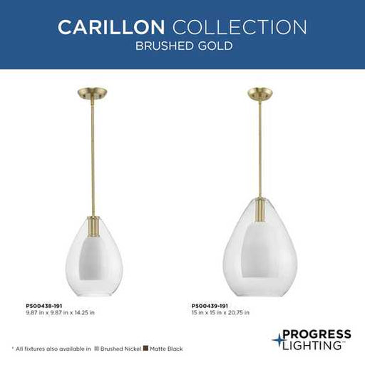 Progress Lighting Carillon Collection One-Light Pendant Brushed Gold (P500438-191)