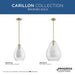 Progress Lighting Carillon Collection One-Light Pendant Brushed Gold (P500439-191)