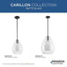 Progress Lighting Carillon Collection One-Light Pendant Matte Black (P500438-31M)