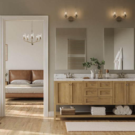 Progress Lighting 94300540009 Celino Collection 2-Light Bath And Vanity Fixture Brushed Nickel With Clear Glass Shades (P300540-009)