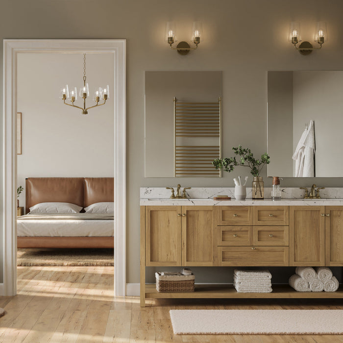 Progress Lighting 94300540177 Celino Collection 2-Light Bath And Vanity Fixture Champagne Bronze With Clear Glass Shades (P300540-177)
