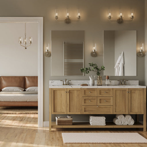 Progress Lighting 94300541009 Celino Collection 3-Light Bath And Vanity Fixture Brushed Nickel With Clear Glass Shades (P300541-009)