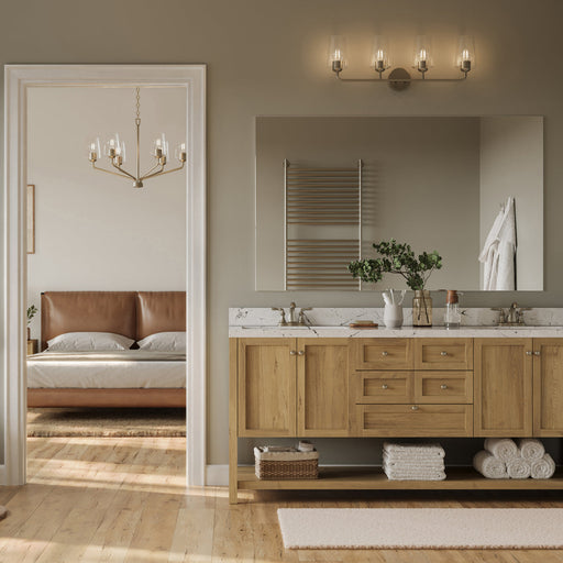 Progress Lighting 94300542009 Celino Collection 4-Light Bath And Vanity Fixture Brushed Nickel With Clear Glass Shades (P300542-009)