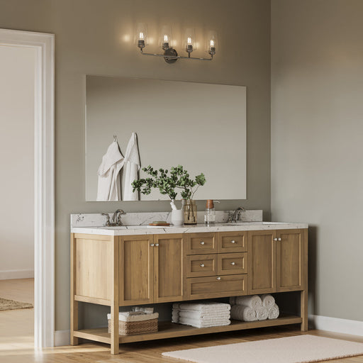 Progress Lighting 94300542015 Celino Collection 4-Light Bath And Vanity Fixture Polished Chrome With Clear Glass Shades (P300542-015)