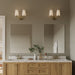 Progress Lighting 94300543177 Celino Collection 2-Light Bath And Vanity Fixture Champagne Bronze With White Glass Shades (P300543-177)