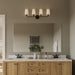 Progress Lighting 94300545031 Celino Collection 4-Light Bath And Vanity Fixture Black With White Glass Shades (P300545-031)