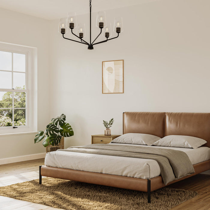 Progress Lighting 94400443031 Celino Collection 6-Light Chandelier Black With Clear Glass Shades (P400443-031)