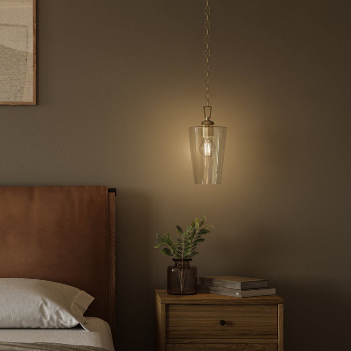 Progress Lighting 94500506177 Celino Collection 1-Light Mini-Pendant Champagne Bronze With Clear Glass Shade (P500506-177)