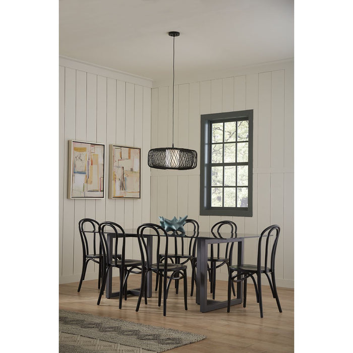 Progress Lighting Cordova Collection One-Light Pendant Black Rattan (P500397-202)