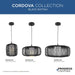 Progress Lighting Cordova Collection One-Light Pendant Black Rattan (P500396-202)