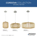 Progress Lighting Cordova Collection One-Light Pendant Natural Rattan (P500396-201)