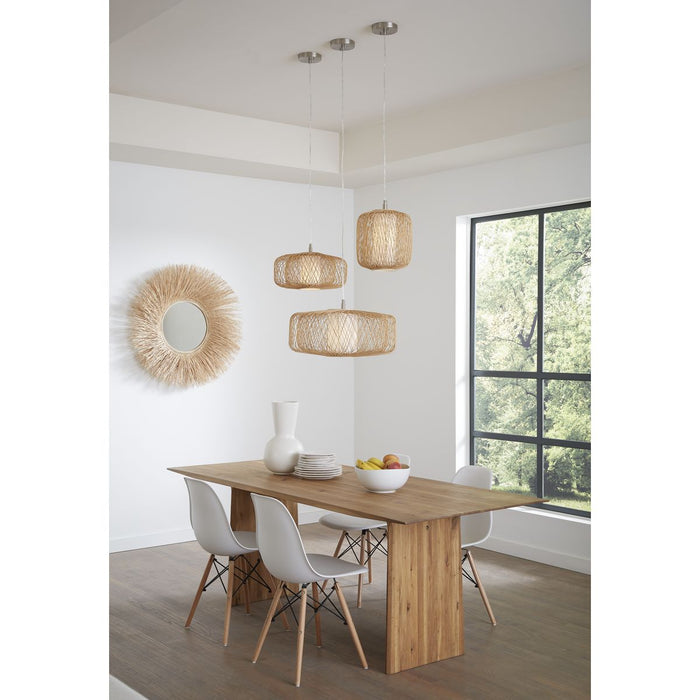 Progress Lighting Cordova Collection One-Light Pendant Natural Rattan (P500396-201)