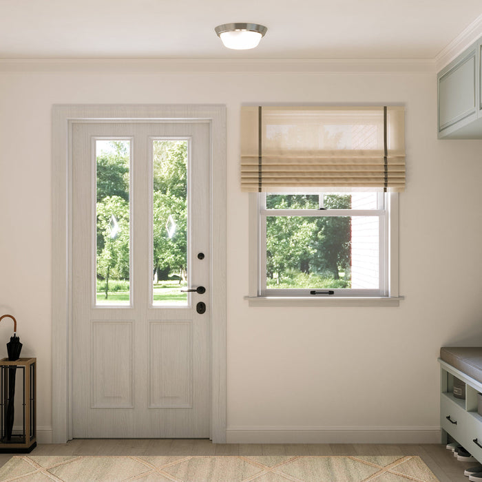 Progress Lighting 94350303009 Edessa Collection 13 Inch 2-Light Small Flush Mount Light Brushed Nickel With White Glass Shade (P350303-009)