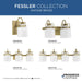 Progress Lighting Fessler Collection Four-Light Bath And Vanity Fixture Vintage Brass (P300441-163)