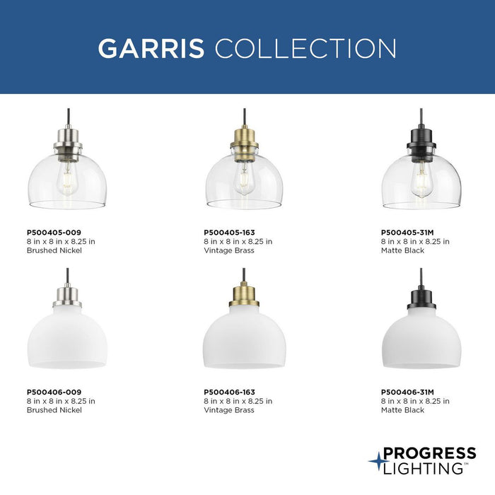 Progress Lighting Garris Collection One-Light Mini-Pendant Vintage Brass (P500405-163)