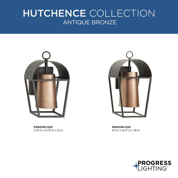 Progress Lighting Hutchence Collection One-Light Wall Lantern Outdoor Fixture Antique Bronze (P560336-020)