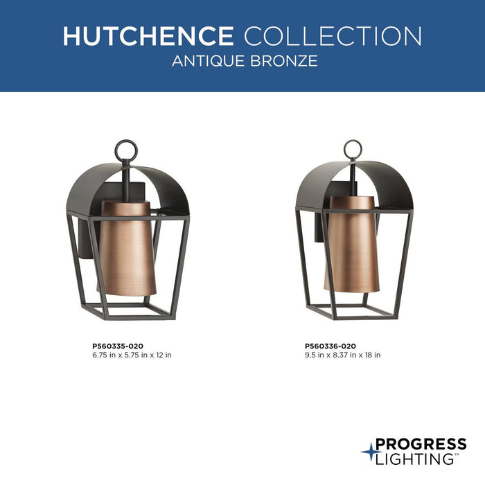 Progress Lighting Hutchence Collection One-Light Wall Lantern Outdoor Fixture Antique Bronze (P560335-020)