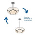 Progress Lighting Latham Collection Three-Light Semi Flush Convertible Close-To-Ceiling Fixture Matte Black (P350261-31M)