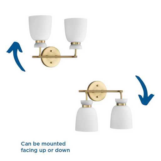 Progress Lighting Lexie Collection Two-Light Bath And Vanity Fixture Brushed Gold (P300485-191)