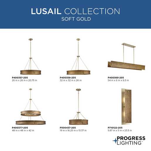 Progress Lighting Lusail Collection Thirteen-Light Chandelier Soft Gold (P400377-205)