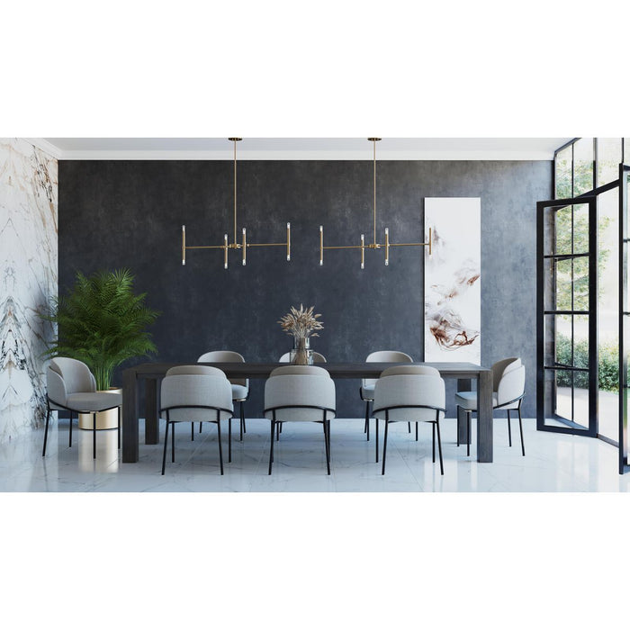 Progress Lighting Arya Collection Eight-Light Linear Chandelier Brushed Gold (P400338-191)