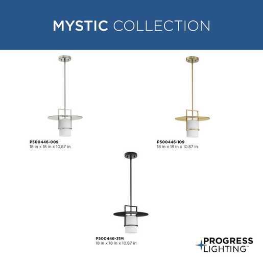 Progress Lighting Mystic Collection One-Light Pendant Brushed Nickel (P500446-009)