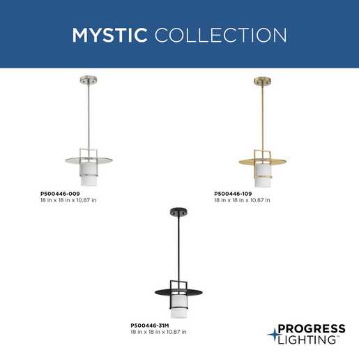 Progress Lighting Mystic Collection One-Light Pendant Matte Black (P500446-31M)