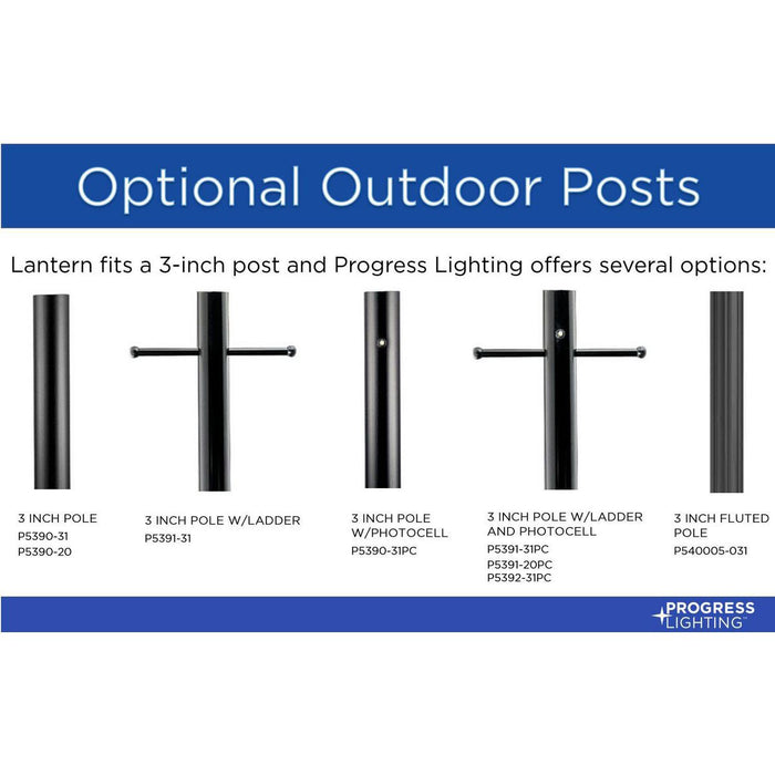 Progress Lighting Richmond Hill Collection One-Light Post Lantern Outdoor Fixture Black (P540106-031)