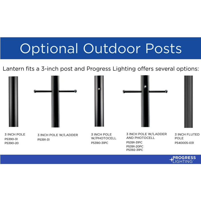 Progress Lighting Bradshaw Collection One-Light Post Lantern Outdoor Fixture Black (P540107-031)