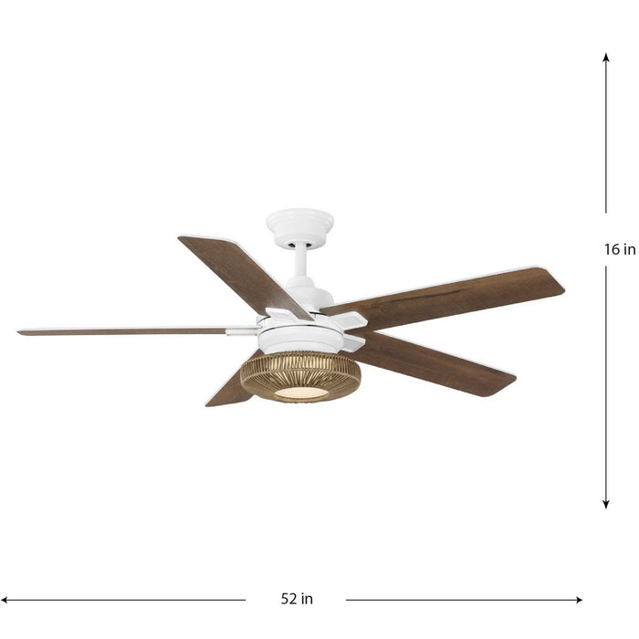 Progress Lighting Schaal Collection 52 Inch 5-Blade Ceiling Fan Satin White (P250101-028-30)