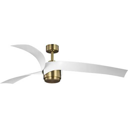 Progress Lighting Insigna Collection 3-Blade 60 Inch LED Ceiling Fan Vintage Brass (P250112-163-30)