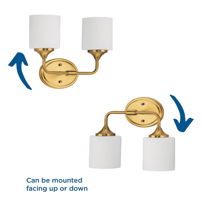 Progress Lighting Lynzie Collection Two-Light Bath And Vanity Fixture Brushed Gold (P2802-191)