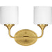 Progress Lighting Lynzie Collection Two-Light Bath And Vanity Fixture Brushed Gold (P2802-191)